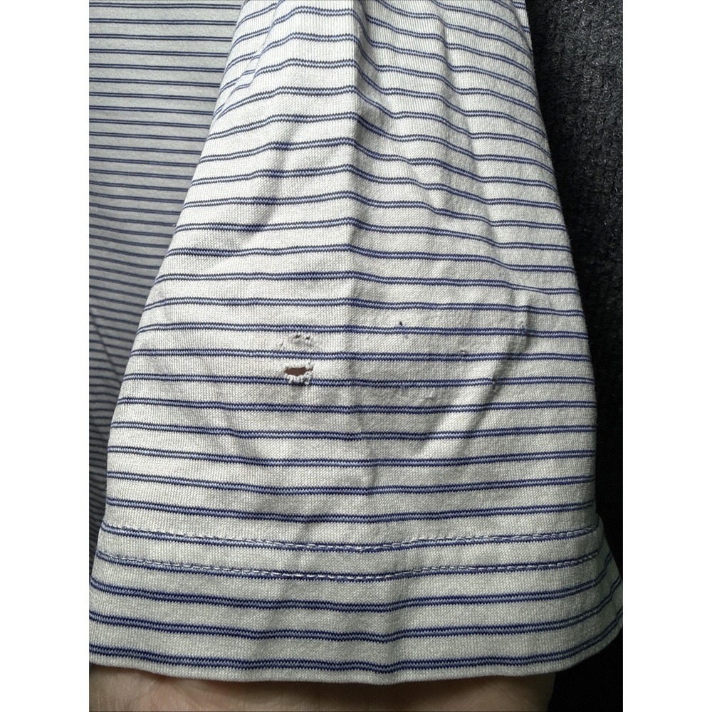 Peter Millar Mens Golf Shirt Size Large Has Holes In Sleeve - Picture 4 of 6